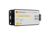 Perspective view of solar controller highlighting compact design and mounting flanges