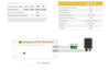 Technical specifications table and wiring diagram for Genasun GVB-8 solar controller