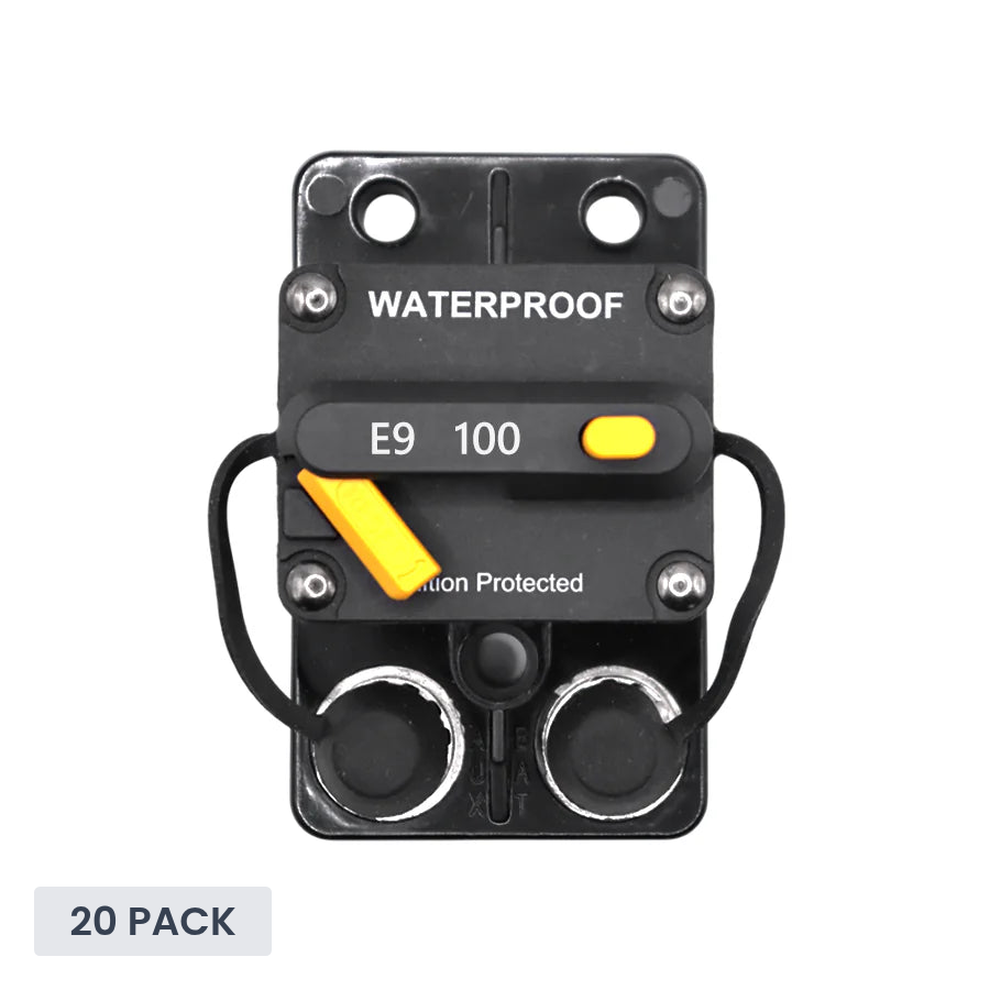 Exotronic 100A Surface Mount Waterproof DC Circuit Breaker - Side by Side - 20 Pack