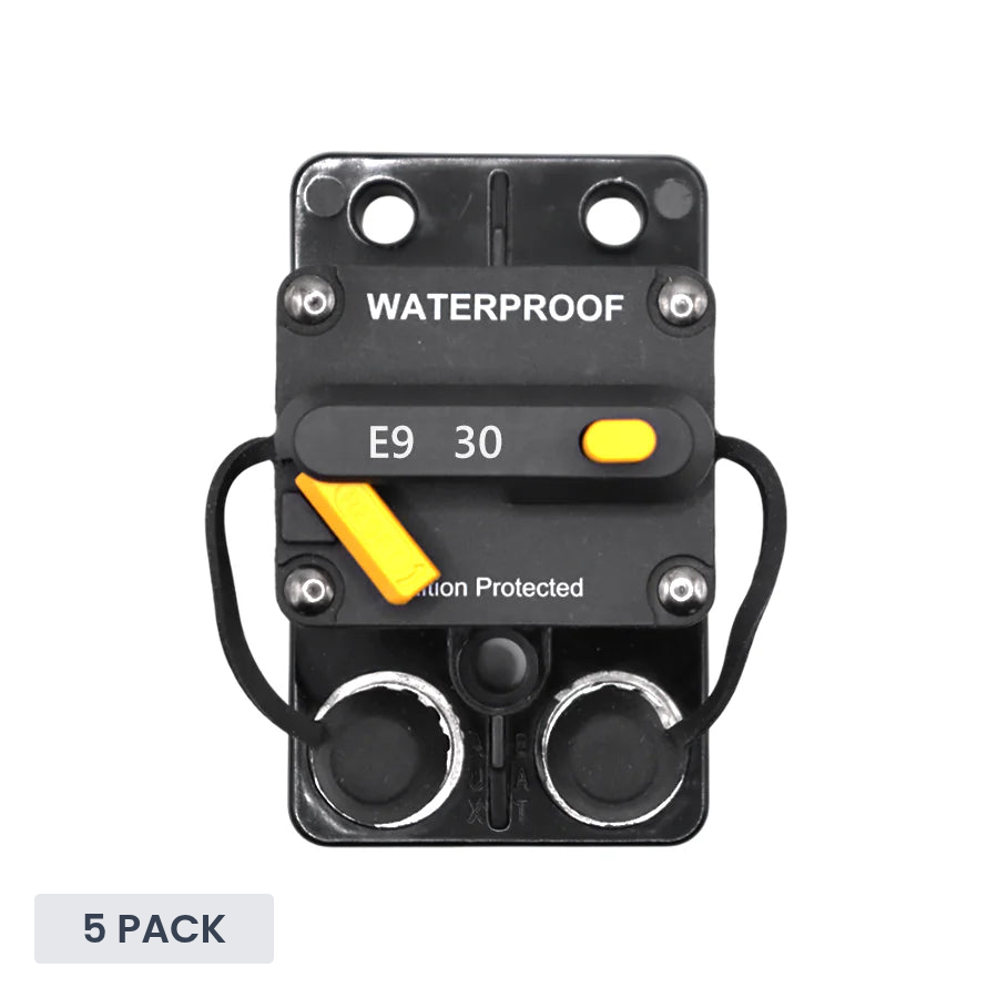 Exotronic 30A Surface Mount Waterproof DC Circuit Breaker - Side by Side - 5 Pack