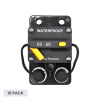 Exotronic 60A Surface Mount Waterproof DC Circuit Breaker - Side by Side - 10 Pack