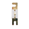 Top view of 80A ANL fuse with gold-plated terminals and white ceramic housing showing inspection window