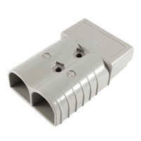 Grey Anderson SB175 housing showing mounting holes and polarity markings