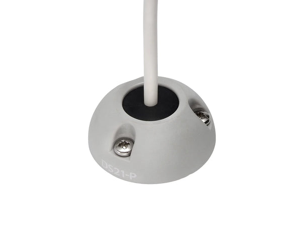 Grey Scanstrut vertical cable seal with a white cable passing through the centre