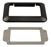 Front angled view of the Victron adapter bezel and metal mounting plate