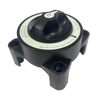 Isometric view of black battery isolator switch showing robust housing and mounting feet