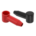 Pair of red and black angled insulating cable covers for 6-16mm squared wire