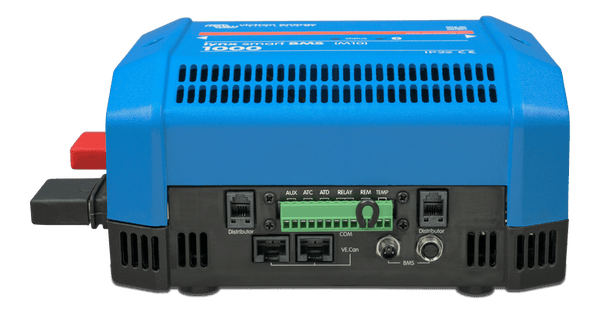 Bottom view of Lynx Smart BMS 1000 showing VE.Can ports and removable I/O multi-connector