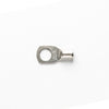 Flat top-down view of a 10mm² M10 tinned copper bellmouth lug
