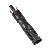 Angled close-up of connector male end showing the red silicone O-ring seal
