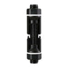 Mated pair of black bulkhead solar connectors locked together