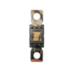 Top-down view of 100A Mega fuse with black housing and clear window