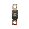 Top-down view of 200A Mega fuse with black housing and clear window