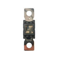 Top-down view of 400A Mega fuse with black housing and clear window