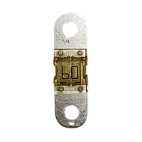 Rear view of a 60A MIDI fuse showing internal element detail and metal terminals