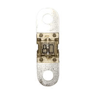 Rear view of an 80A MIDI fuse showing internal element detail and metal terminals