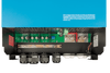 Internal connection bay showing M8 battery studs and AC wiring terminals