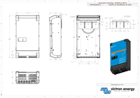 Dimensional drawing showing 499mm height and 268mm width for MultiPlus-II 48V