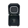 Front-on view of Scanstrut 12V accessory socket with protective lid open