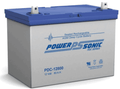 Power-Sonic 12V 80Ah AGM deep cycle battery with blue lid and grey body
