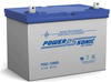 Power-Sonic 12V 80Ah AGM deep cycle battery with blue lid and grey body