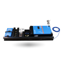 Exotronic pre-wired board with Victron MultiPlus-II, MPPT and DC-DC charger on black alloy chassis