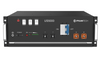 Front interface of a Pylontech US5000 48V rack-mounted lithium battery module showing ports and terminals