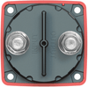 Rear view of battery switch showing tinned copper input and output studs and mounting holes