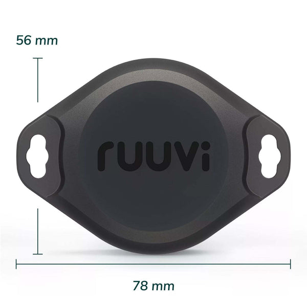 Diagram showing dimensions of the RuuviTag Pro sensor measuring 78 mm wide and 56 mm high