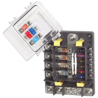 SafetyHub 150 with cover removed showing fuse layout for AMI and ATC fuses