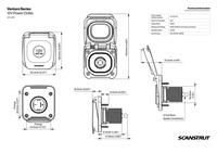 Dimensional technical drawing of Scanstrut 12V Ventura accessory socket
