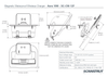 Technical drawing showing dimensions and mounting depth for Aura wireless charger