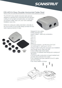 Technical specifications for Scanstrut DS-HD10 double horizontal cable seal