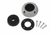 Exploded view of Scanstrut DS40-P components showing shell, rubber bung, gasket and screws