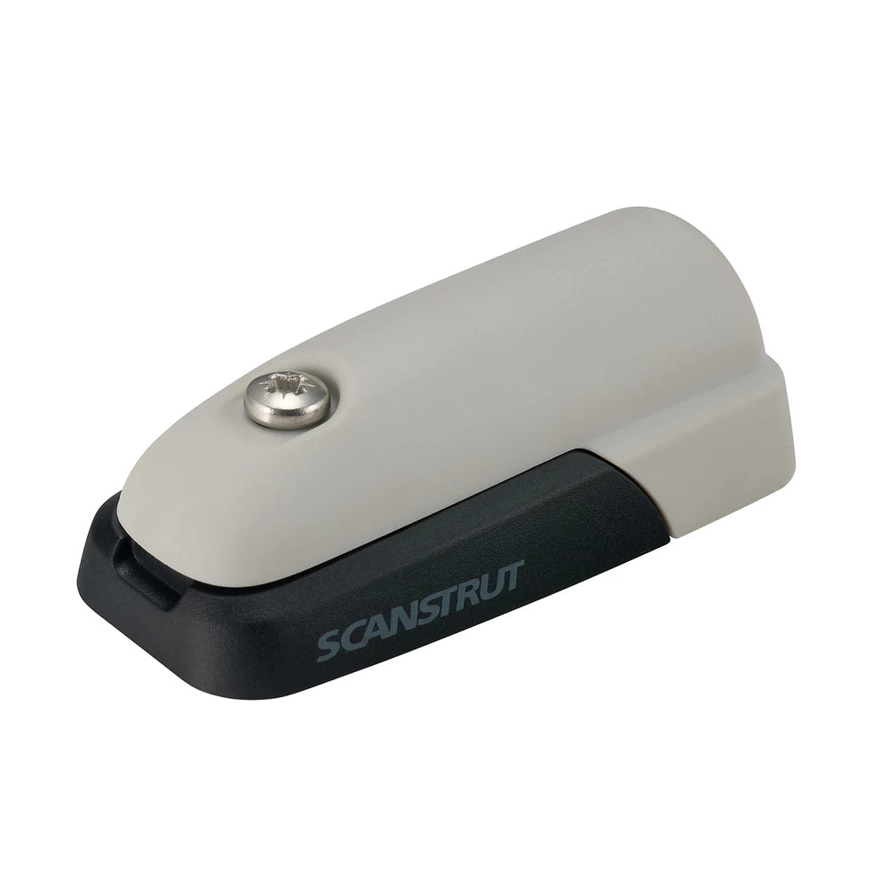 Side view of horizontal cable seal showing the low-profile design and branding