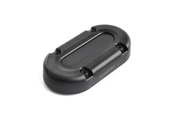 Side perspective of the black Scanstrut multi cable deck seal