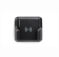 Compact 10W wall-mount wireless charger with closed spring-loaded grips in black
