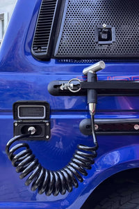 Scanstrut Ventura wash down kit installed on a blue 4WD canopy
