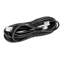 Coiled 8m black data extension cable with clear RJ connectors and Simarine logo tag