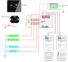 Technical wiring diagram showing SCQ25T module integrated with sensors and PICO display