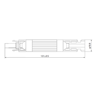 Technical drawing showing 131mm length and 18.8mm diameter of solar fuse connector