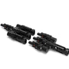 Side profile of solar branch connectors showing the connector depth and housing structure