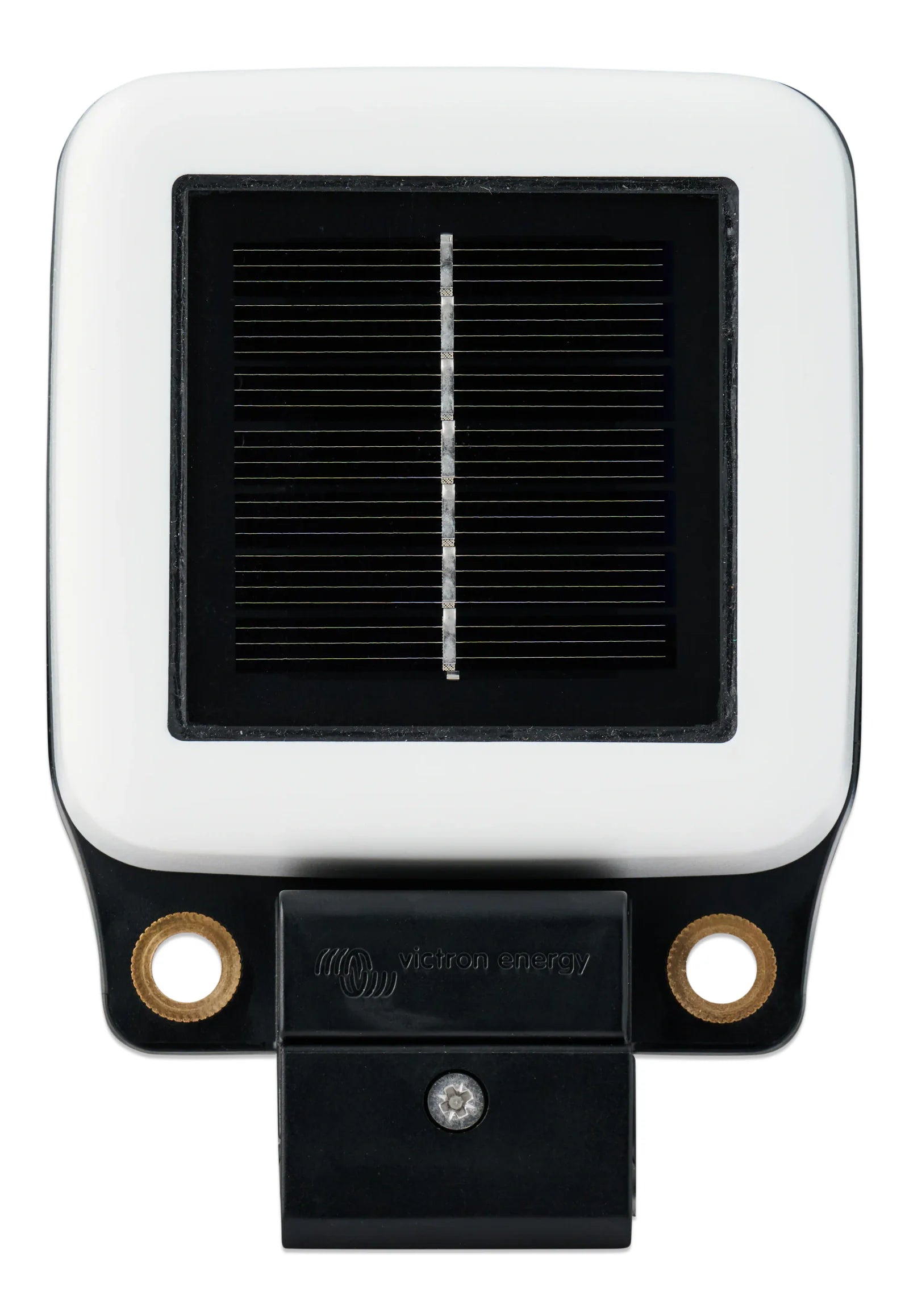 Top view of monitor showing two 6.5mm mounting holes and alignment bracket