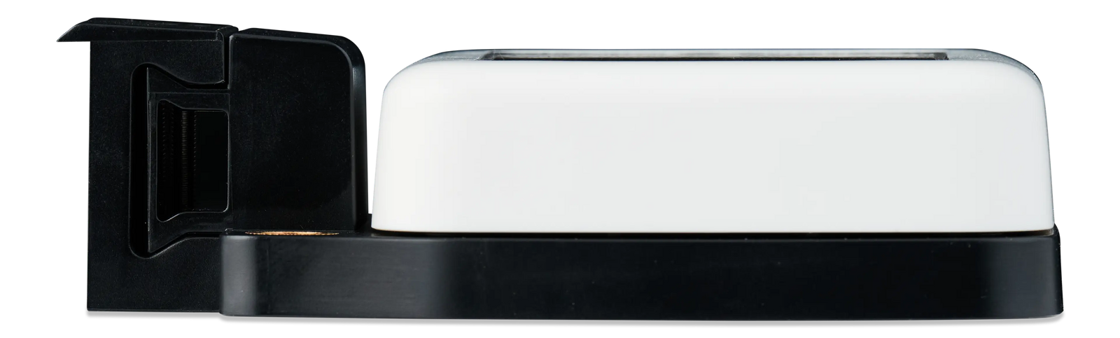 Side view of solar monitor highlighting slim 32mm profile and mounting bracket