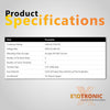 Product specifications table listing ratings, voltage, terminal counts and materials