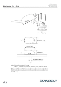 Technical drawing with dimensions for the DS-H6 horizontal cable seal
