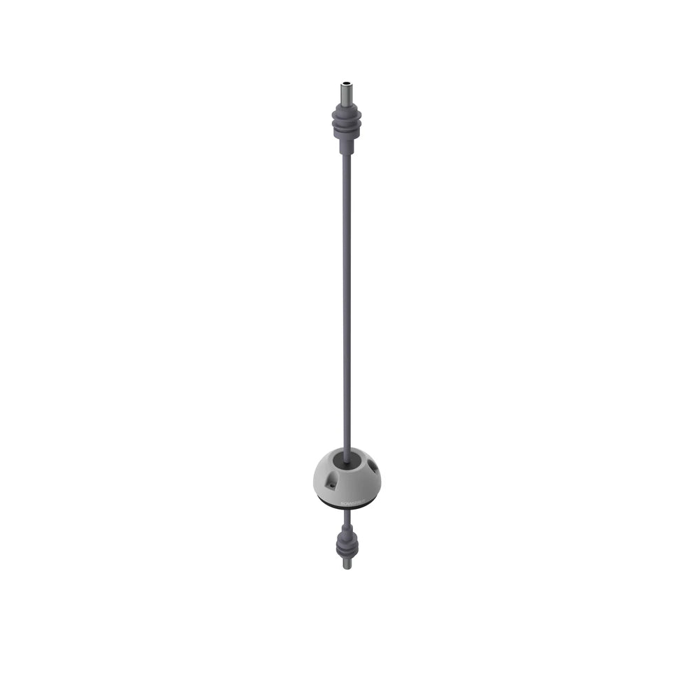 Digital render of a Starlink cable passing through a grey waterproof deck seal