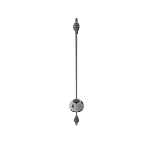 Digital render of a Starlink cable passing through a grey waterproof deck seal