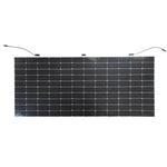 Front view of Sunman eArc 430W flexible solar panel with visible solar cells and triple junction boxes