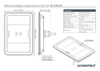 Technical drawing showing product dimensions and installation clearances